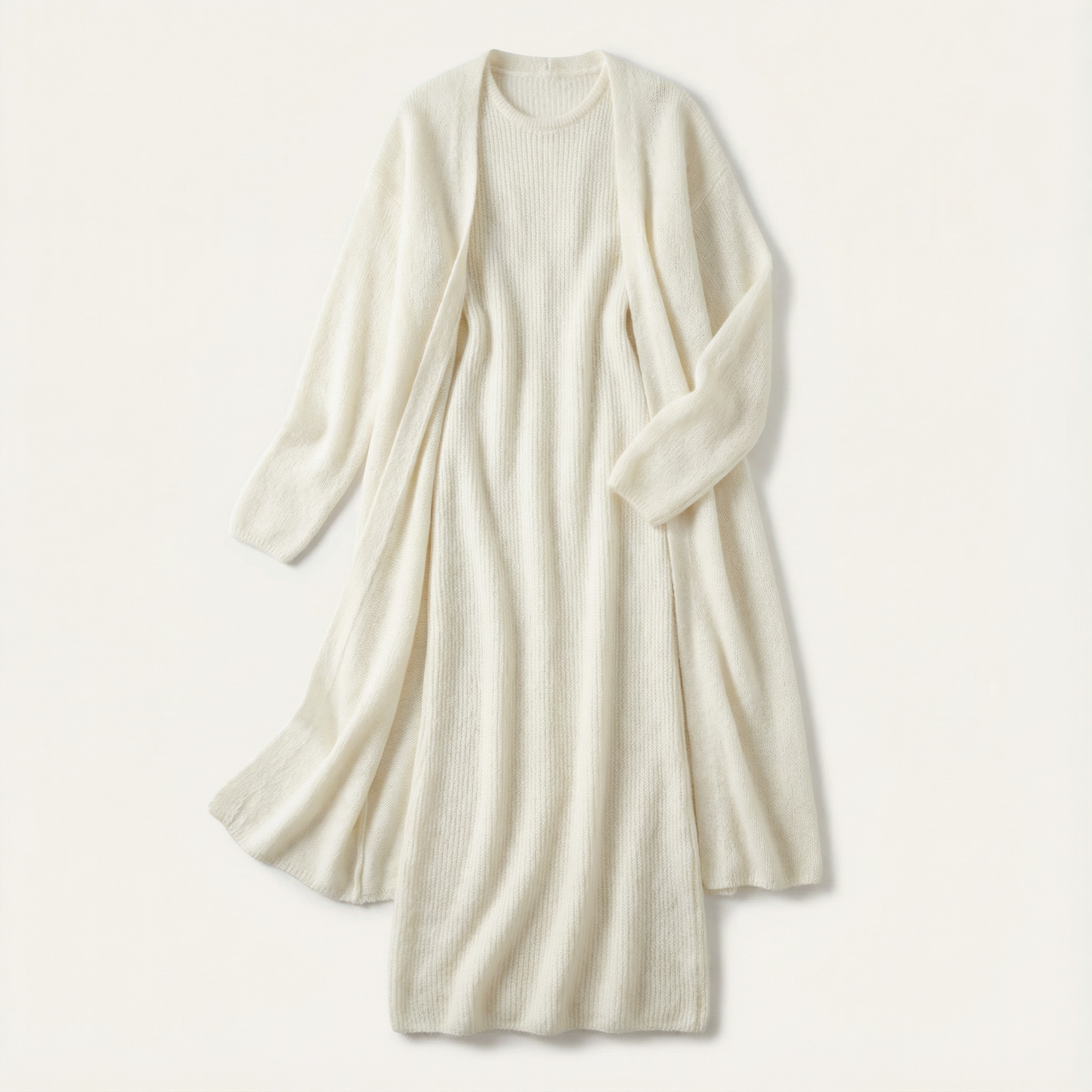 Women’s Two-Piece Set – Sleeveless Long Dress, Long Sleeve Layer