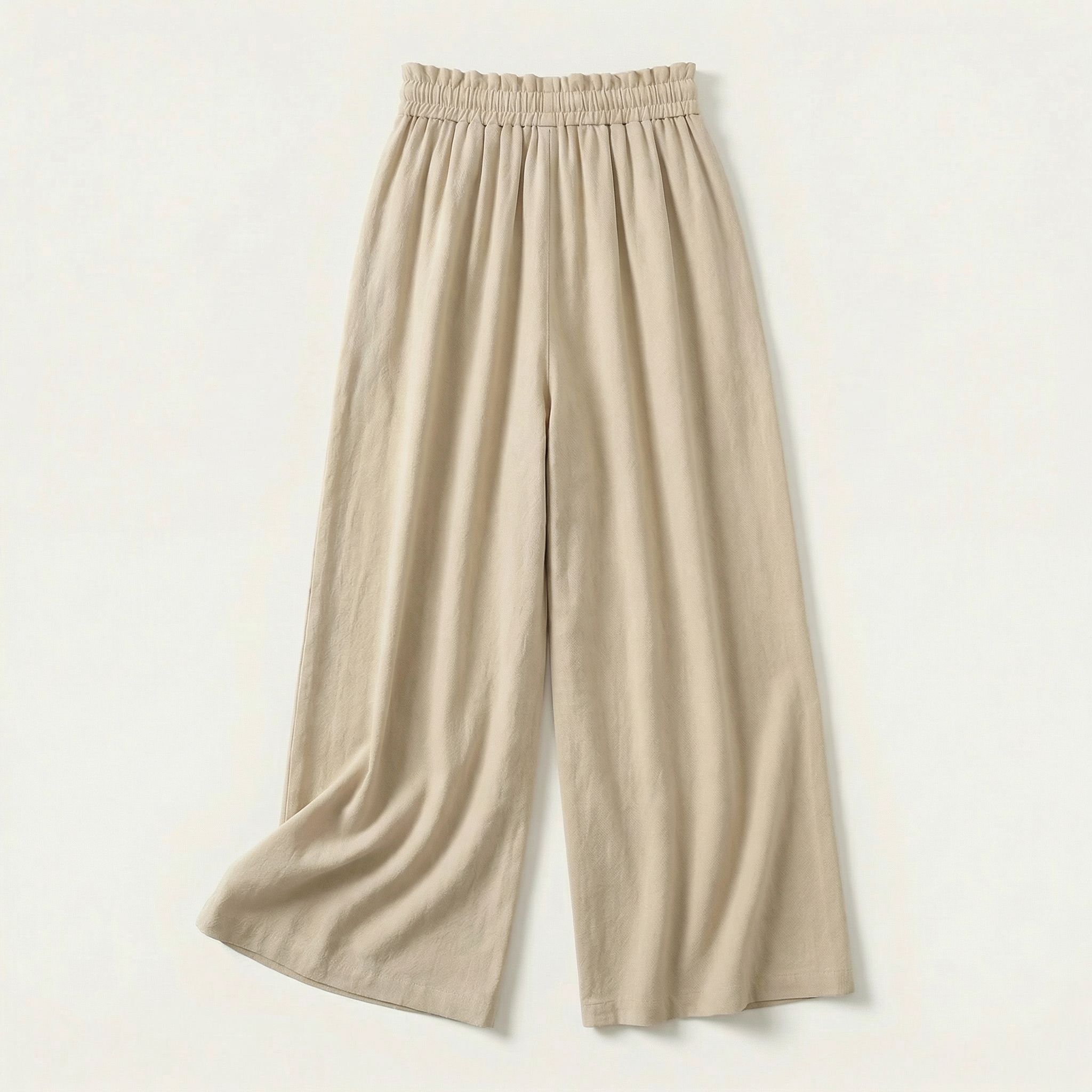 Women’s Wide-Leg Pants – Elastic Waist Drawstring Design