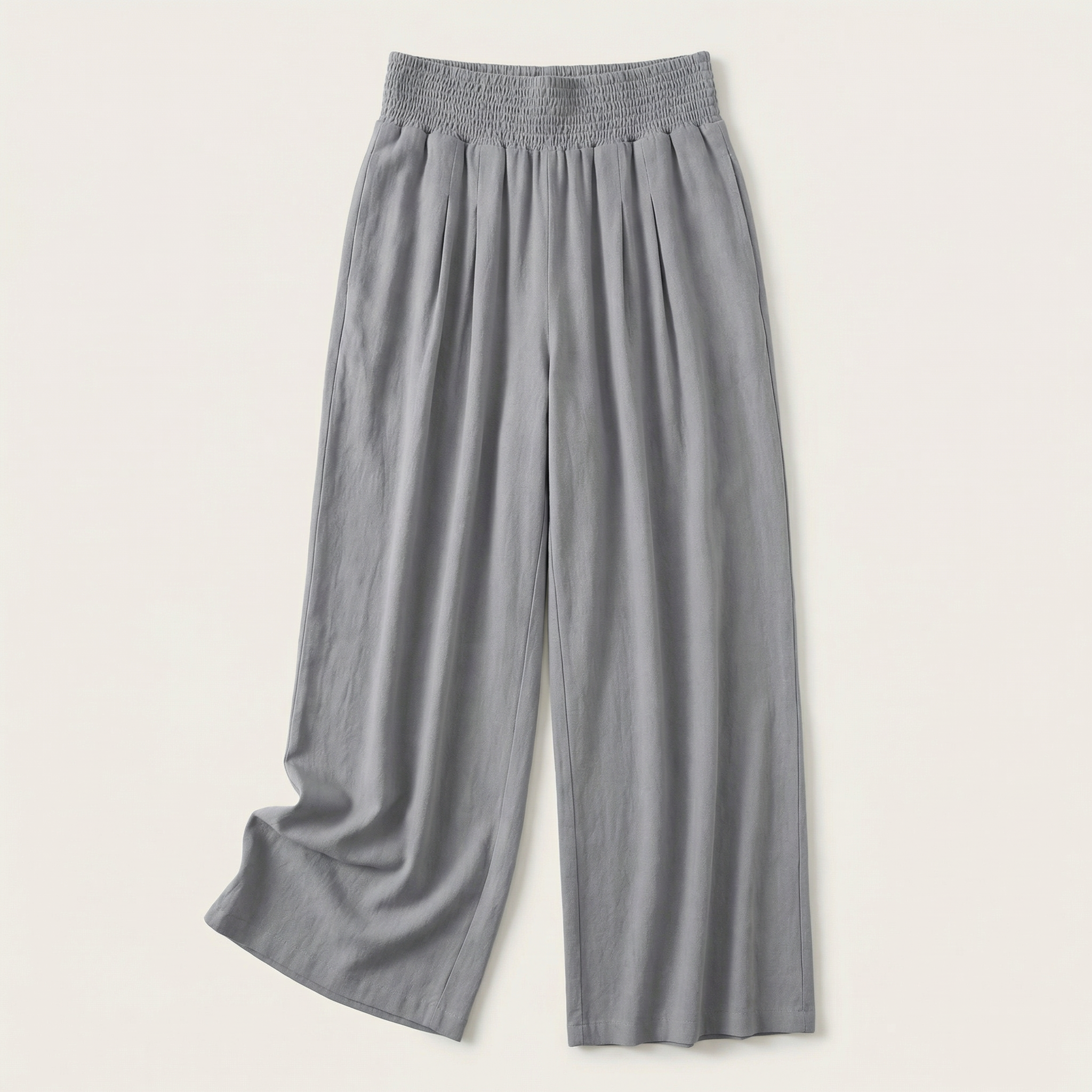 Women’s Wide-Leg  Pants – Elastic Waistband Design