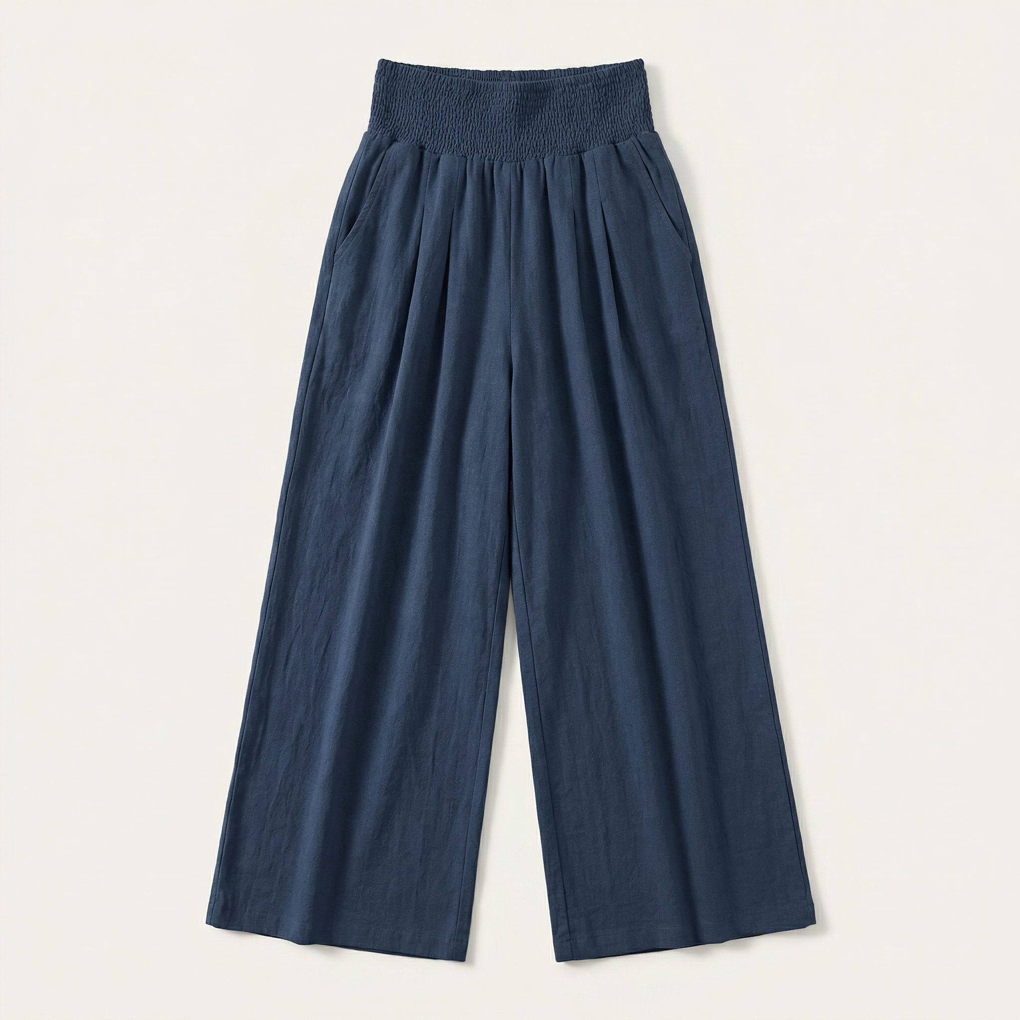 Women’s Wide-Leg  Pants – Elastic Waistband Design