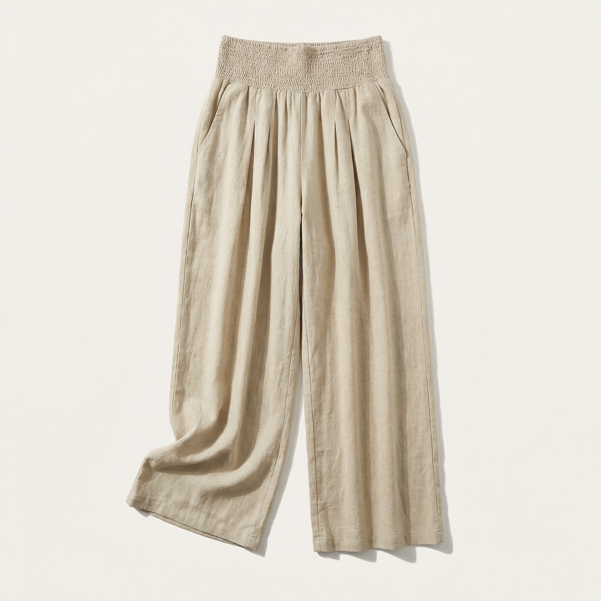 Women’s Wide-Leg  Pants – Elastic Waistband Design