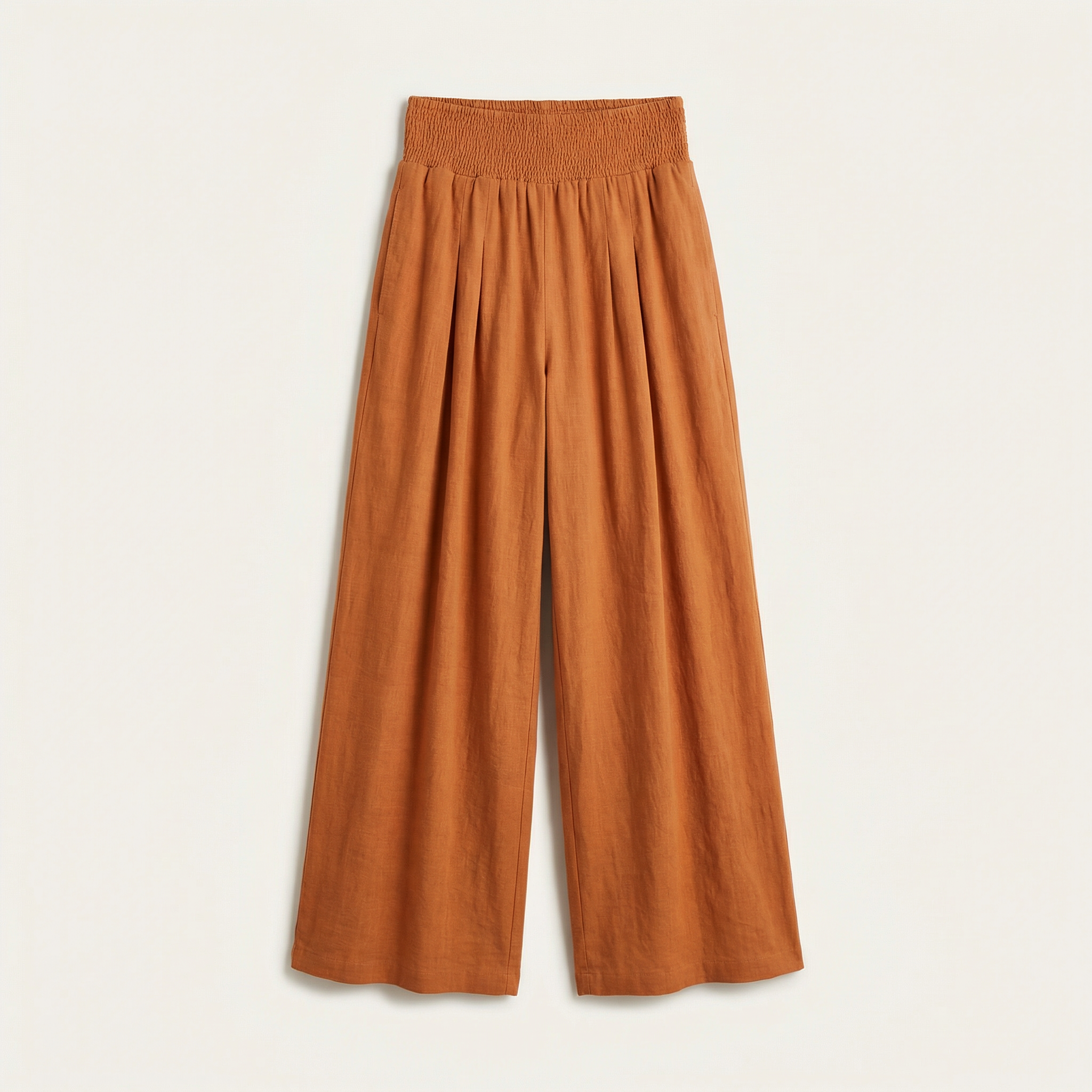 Women’s Wide-Leg  Pants – Elastic Waistband Design