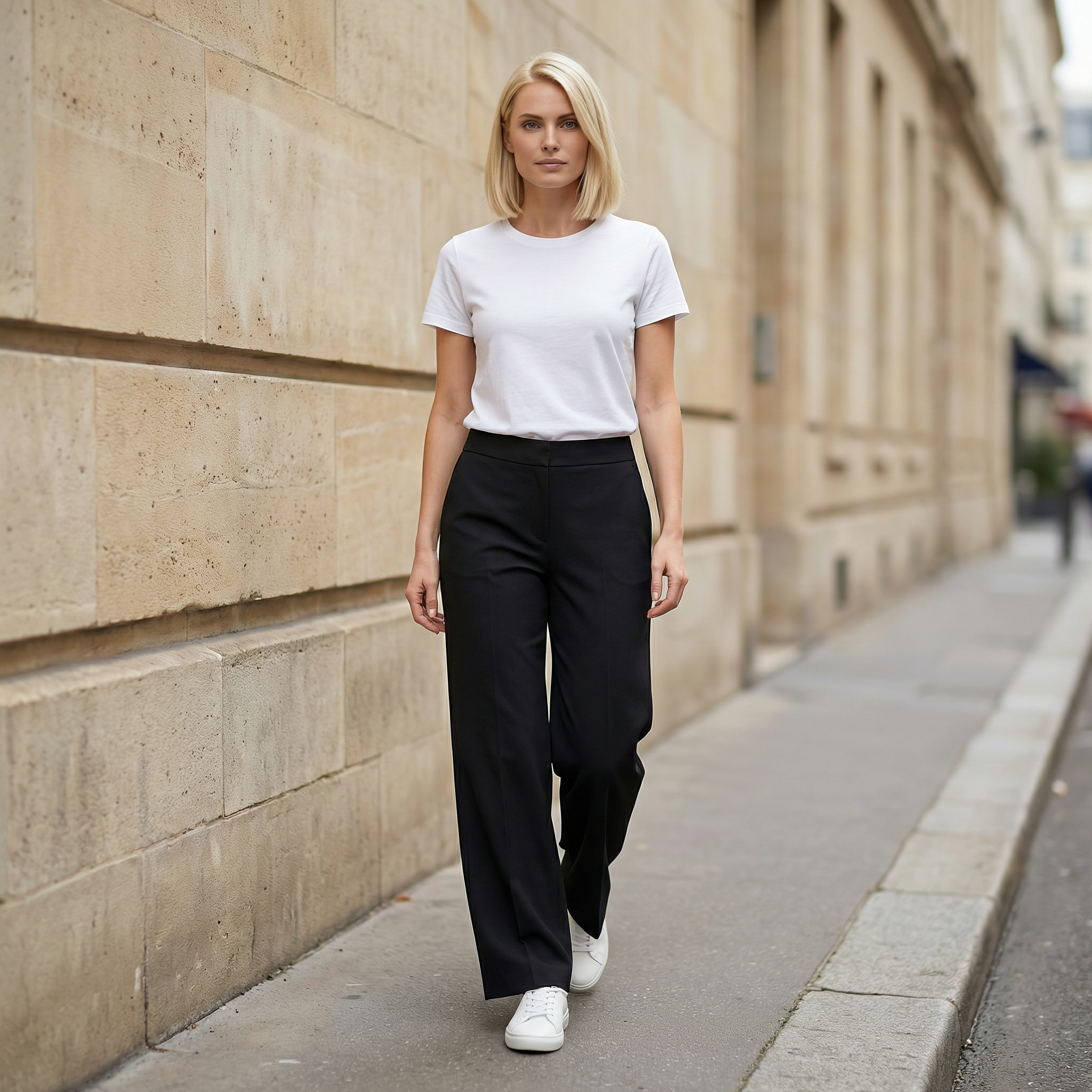 Women’s Wide-Leg Pants – High-Waist Straight Leg Design