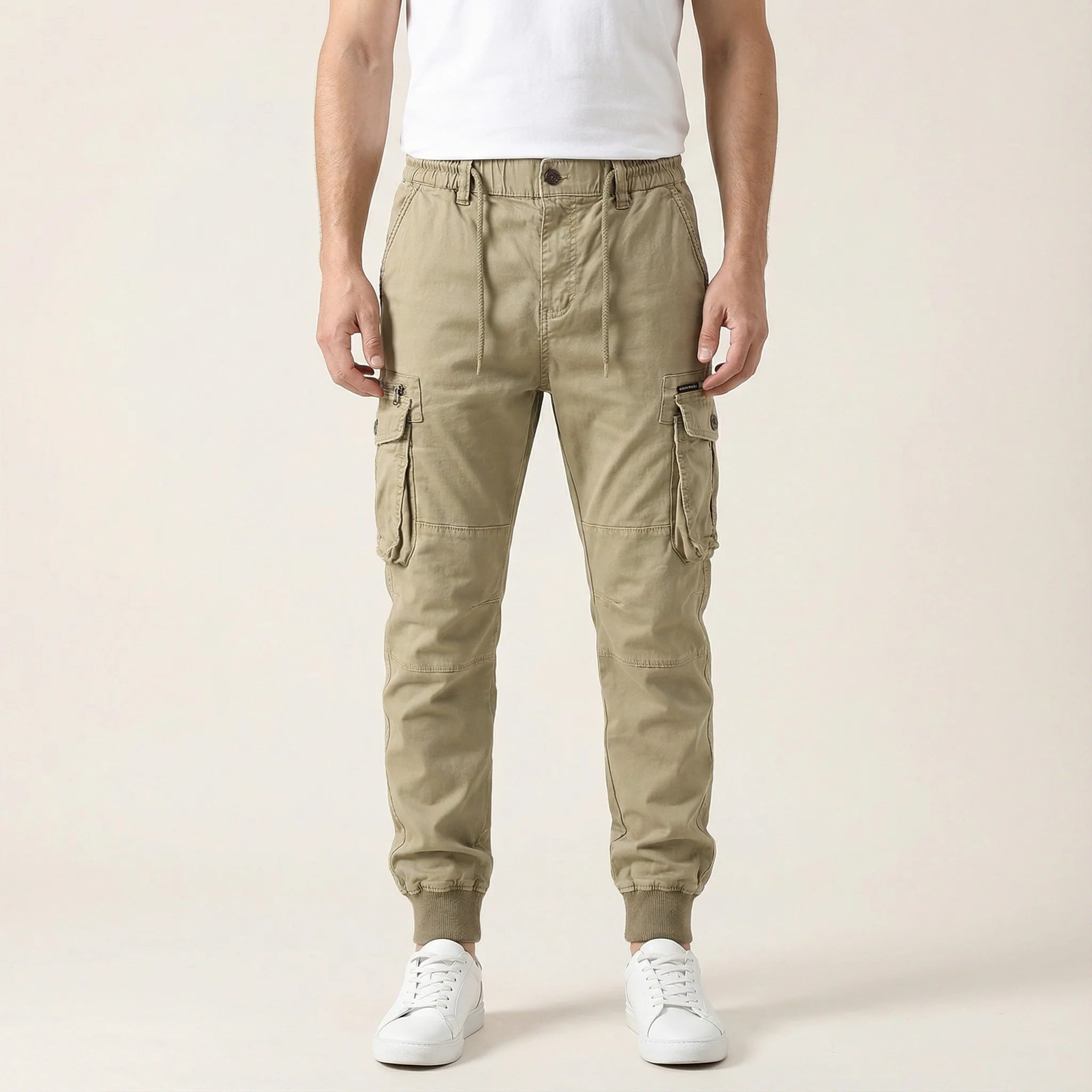 Men’s Cargo Jogger Pants – Cuffed Ankles, Multiple Pockets