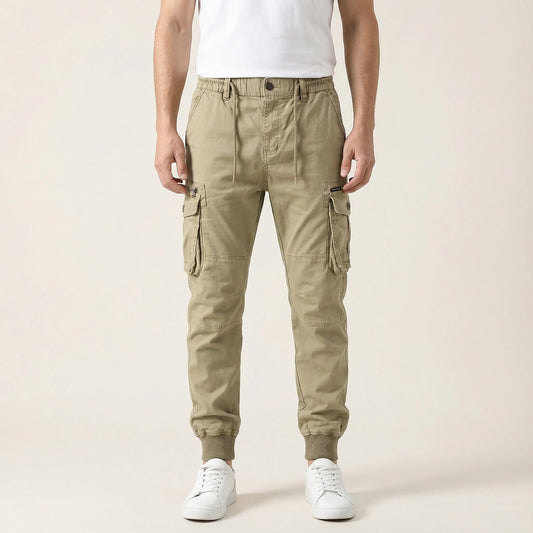 Men’s Cargo Jogger Pants – Cuffed Ankles, Multiple Pockets