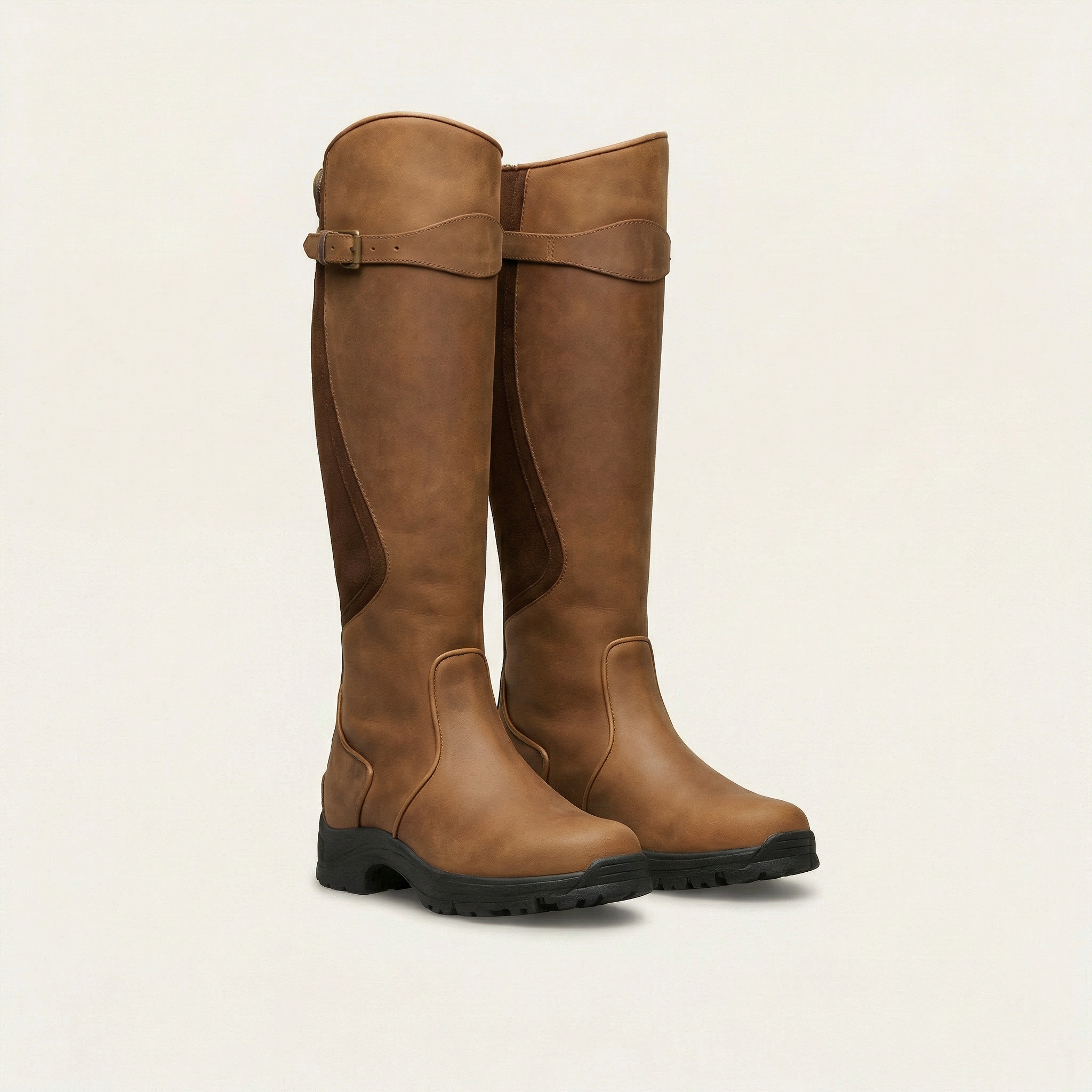 Women’s Knee-High Boots – Buckle Strap Design