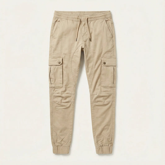Men’s Cargo Jogger Pants – Cuffed Ankles, Side Pockets