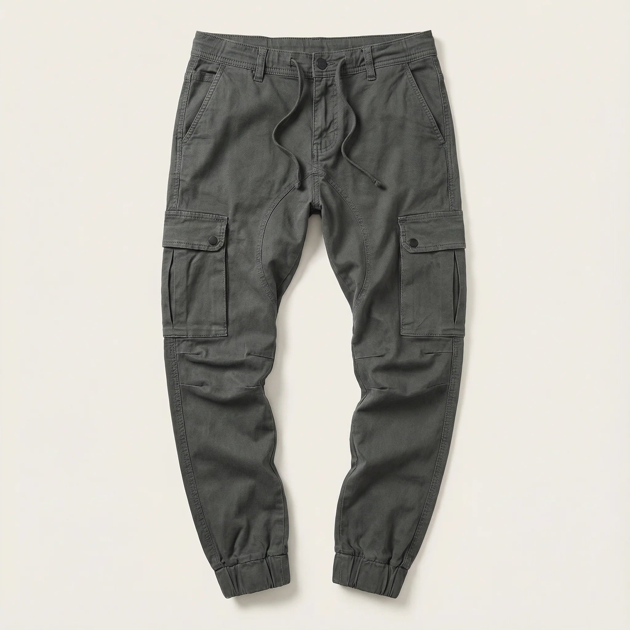 Men’s Cargo Jogger Pants – Cuffed Ankles, Side Pockets