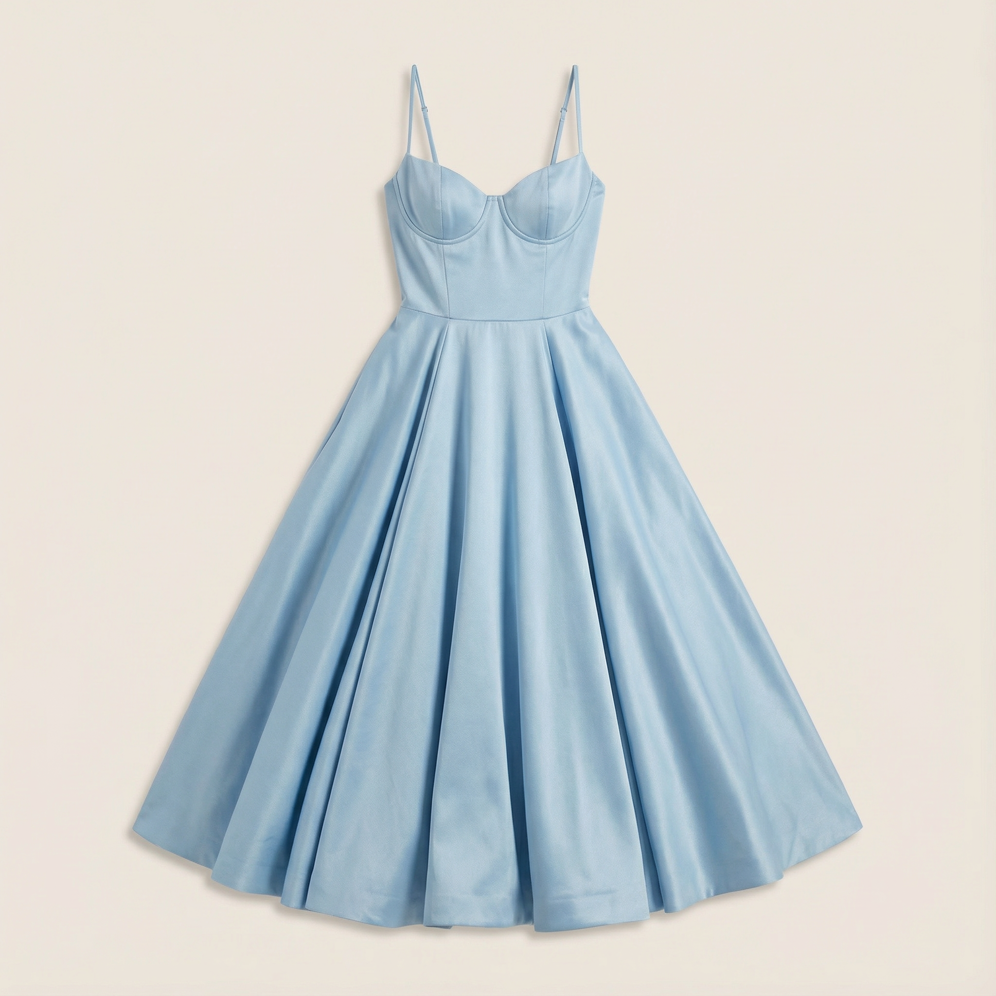 Women’s A-Line Midi Dress – Strapless Neckline