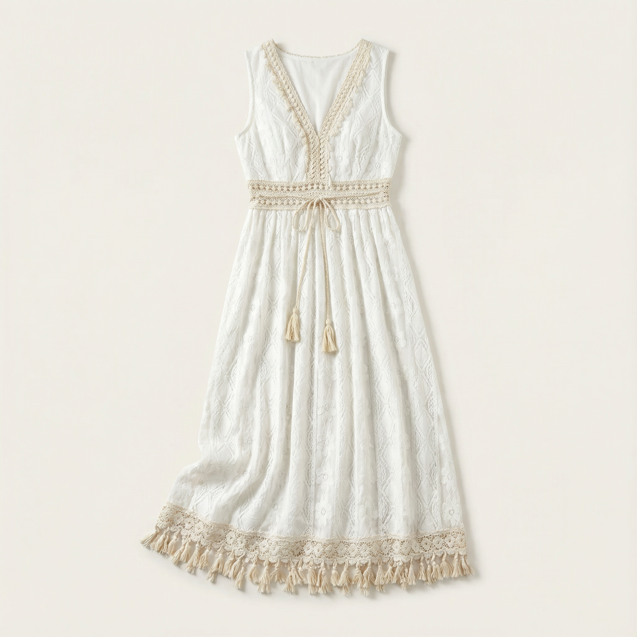 Women’s Sleeveless Maxi Dress – V-Neck Design, High-Slit Detail, Flowy Silhouette