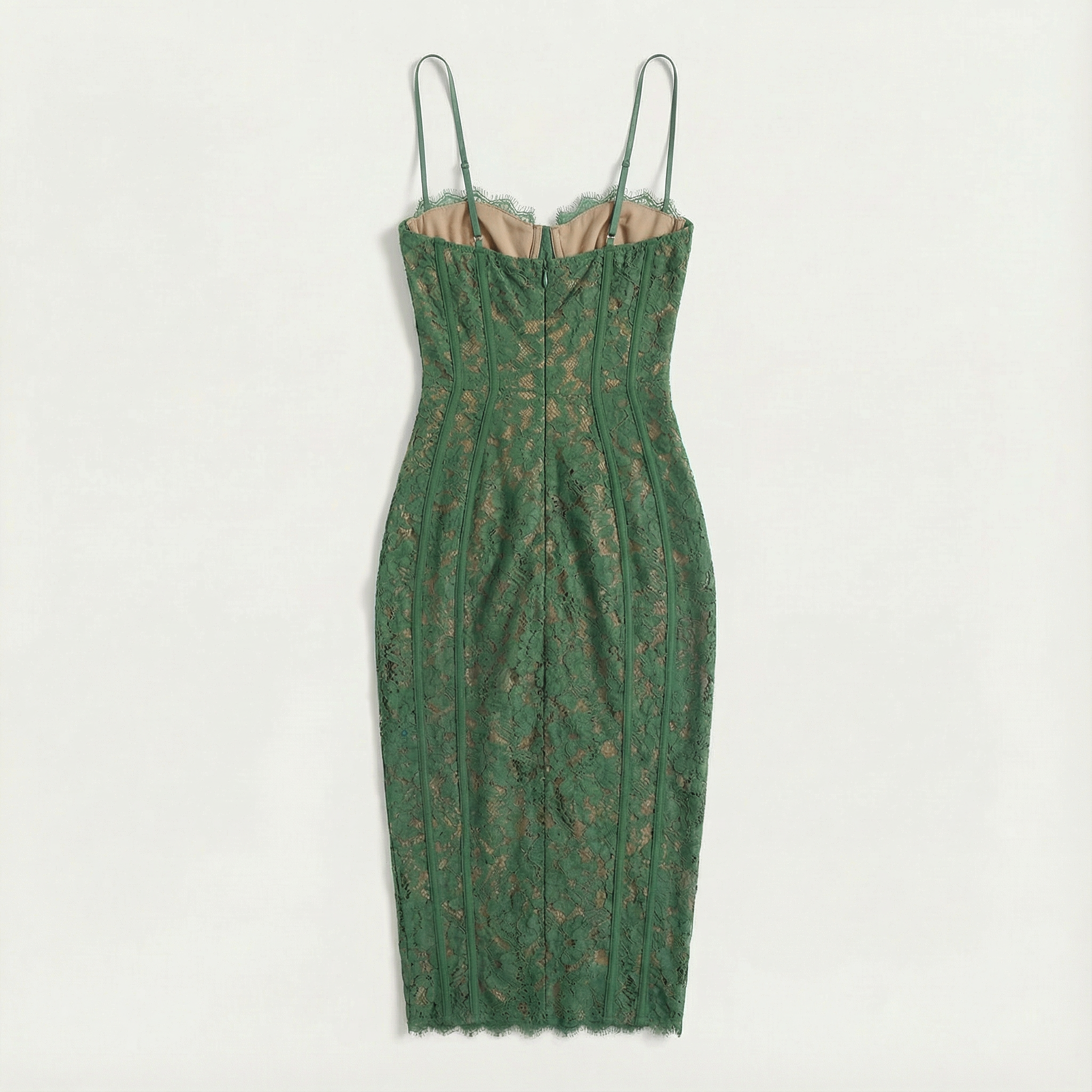 Women’s Midi Dress – Slim Fit Spaghetti Strap Design
