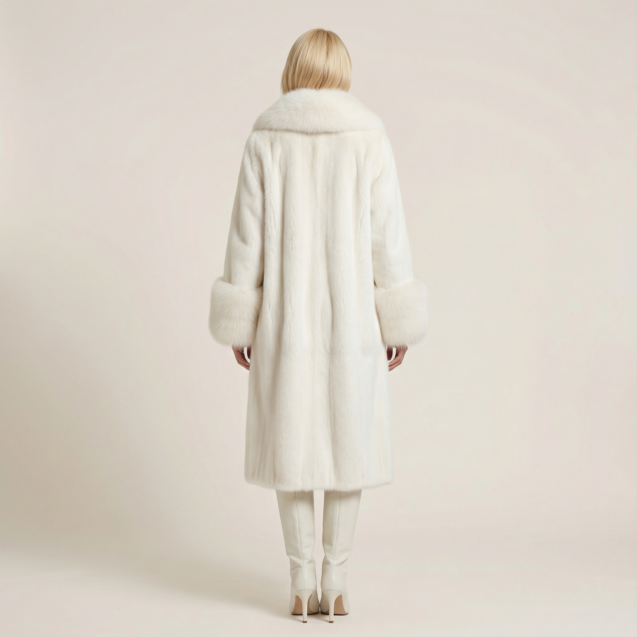 Women’s Long Overcoat – Collar Design, Long Sleeves