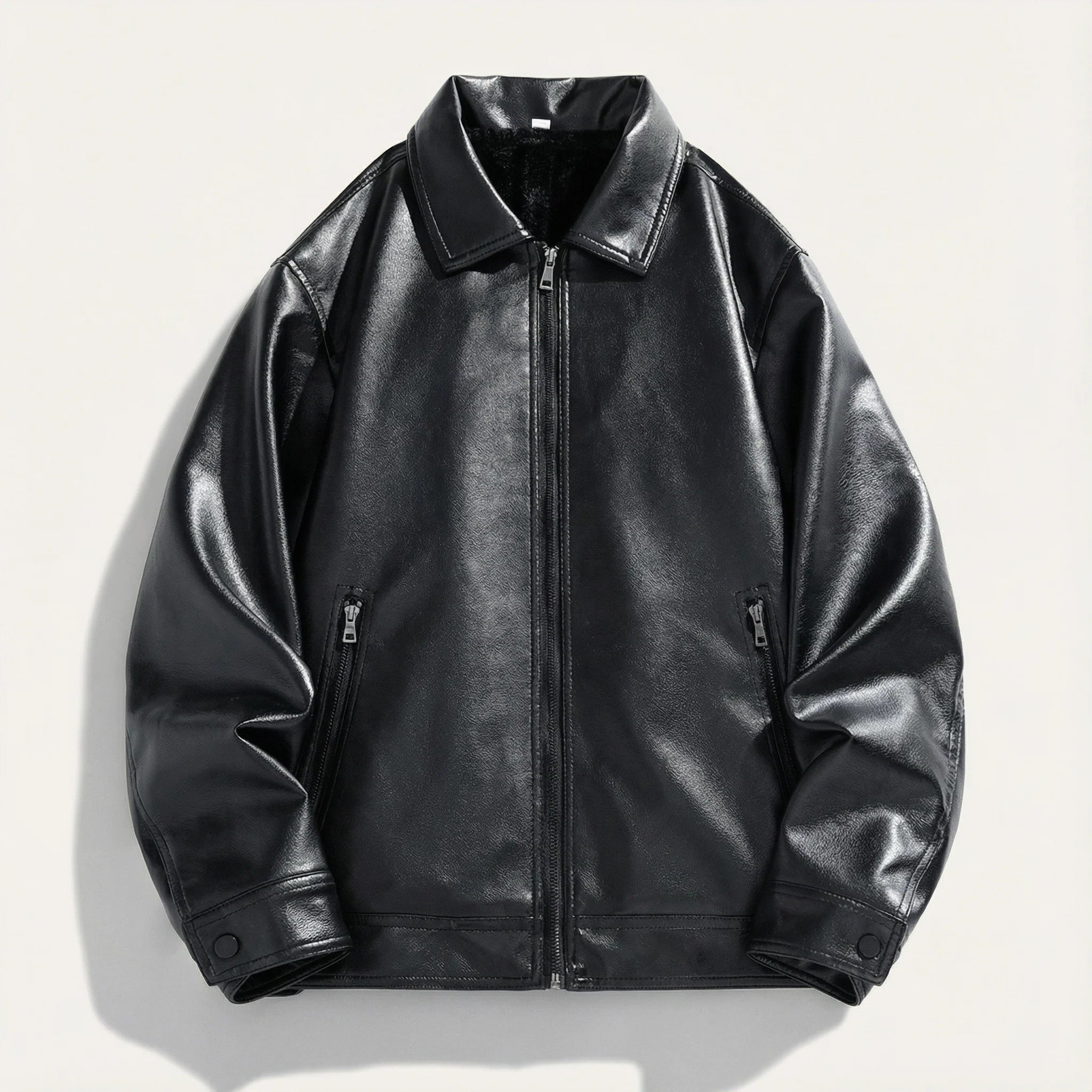 Men’s Zip-Up Jacket – Collared Design, Long Sleeves