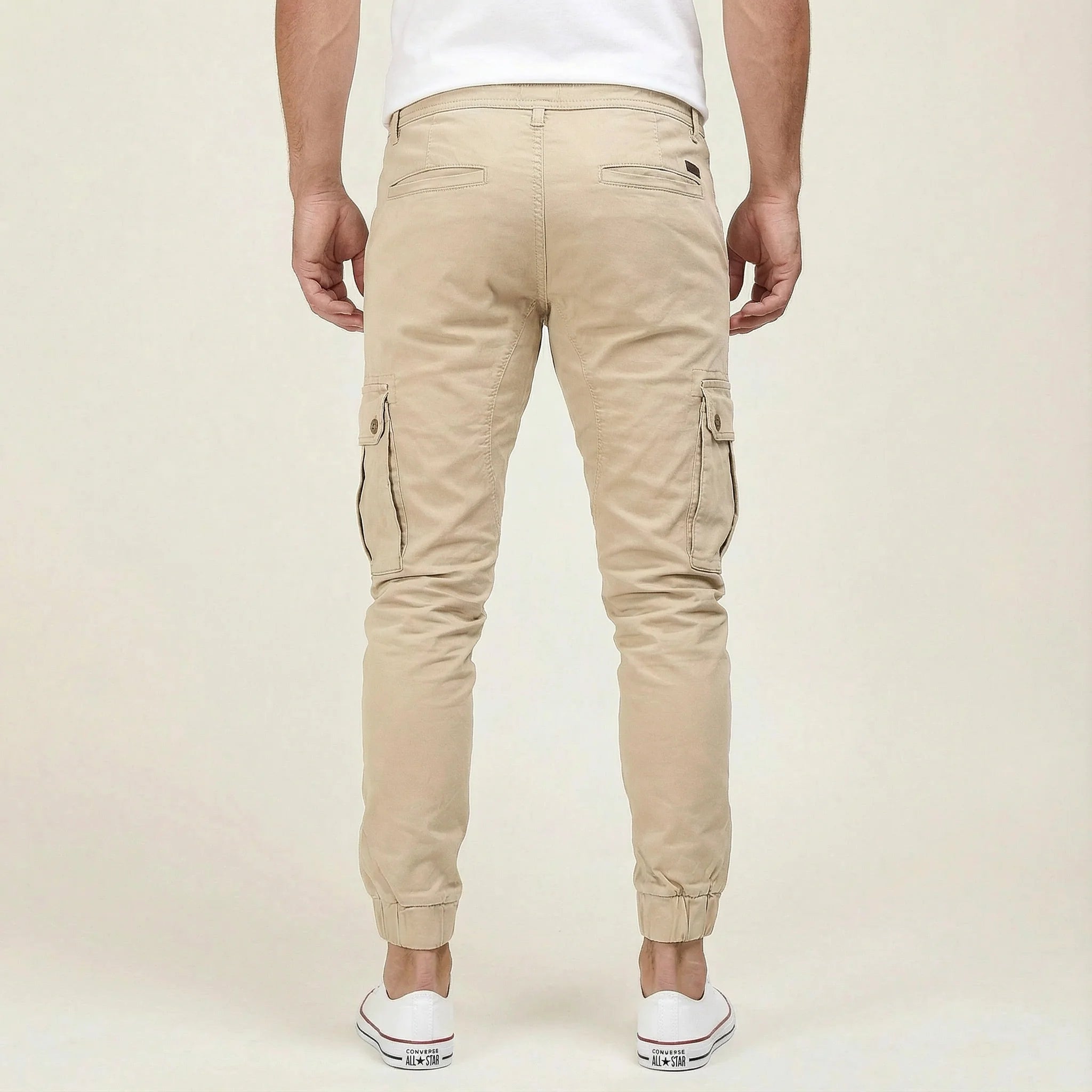 Men’s Cargo Jogger Pants – Cuffed Ankles, Side Pockets