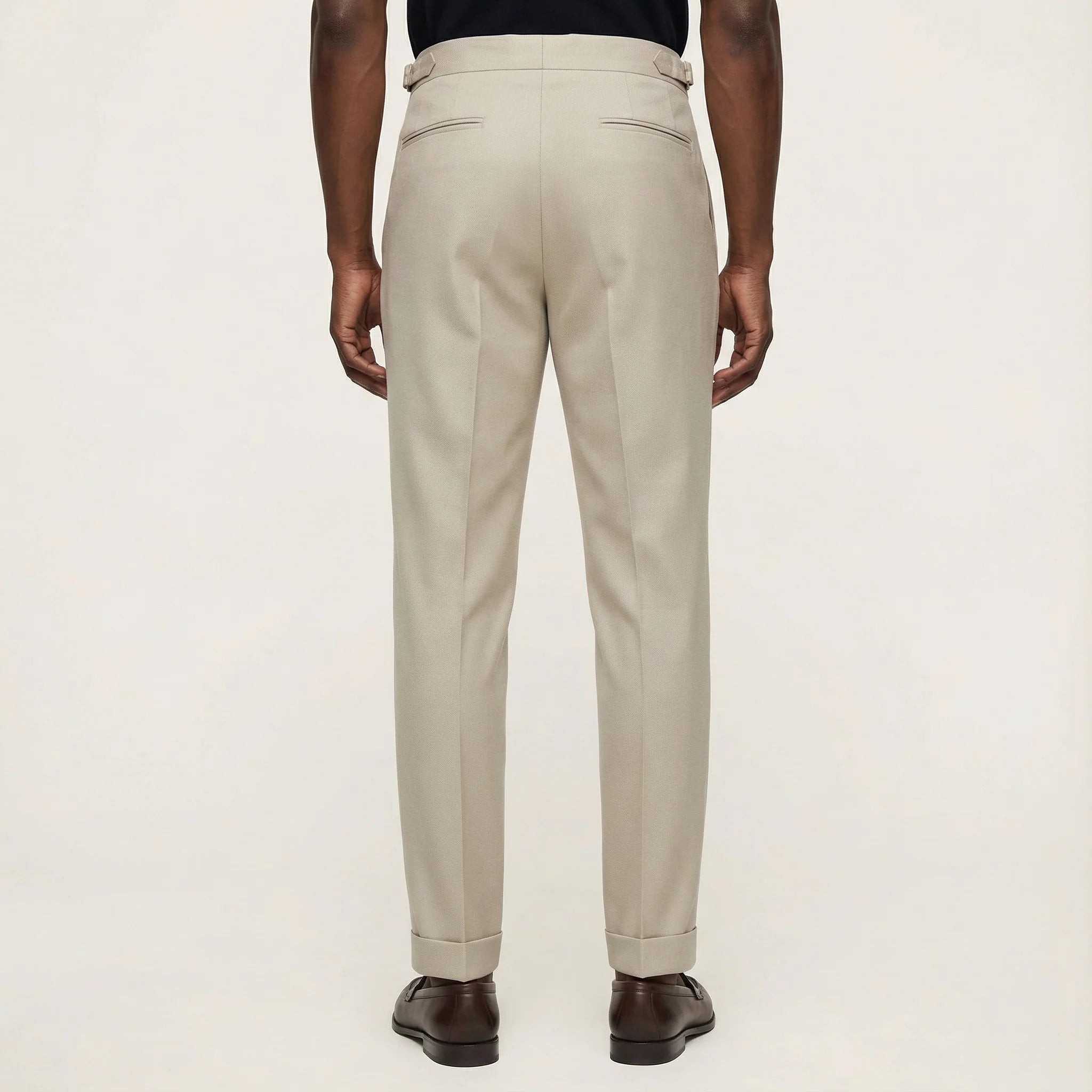 Men’s Pleated Trousers – Straight Leg, Ankle-Length Design
