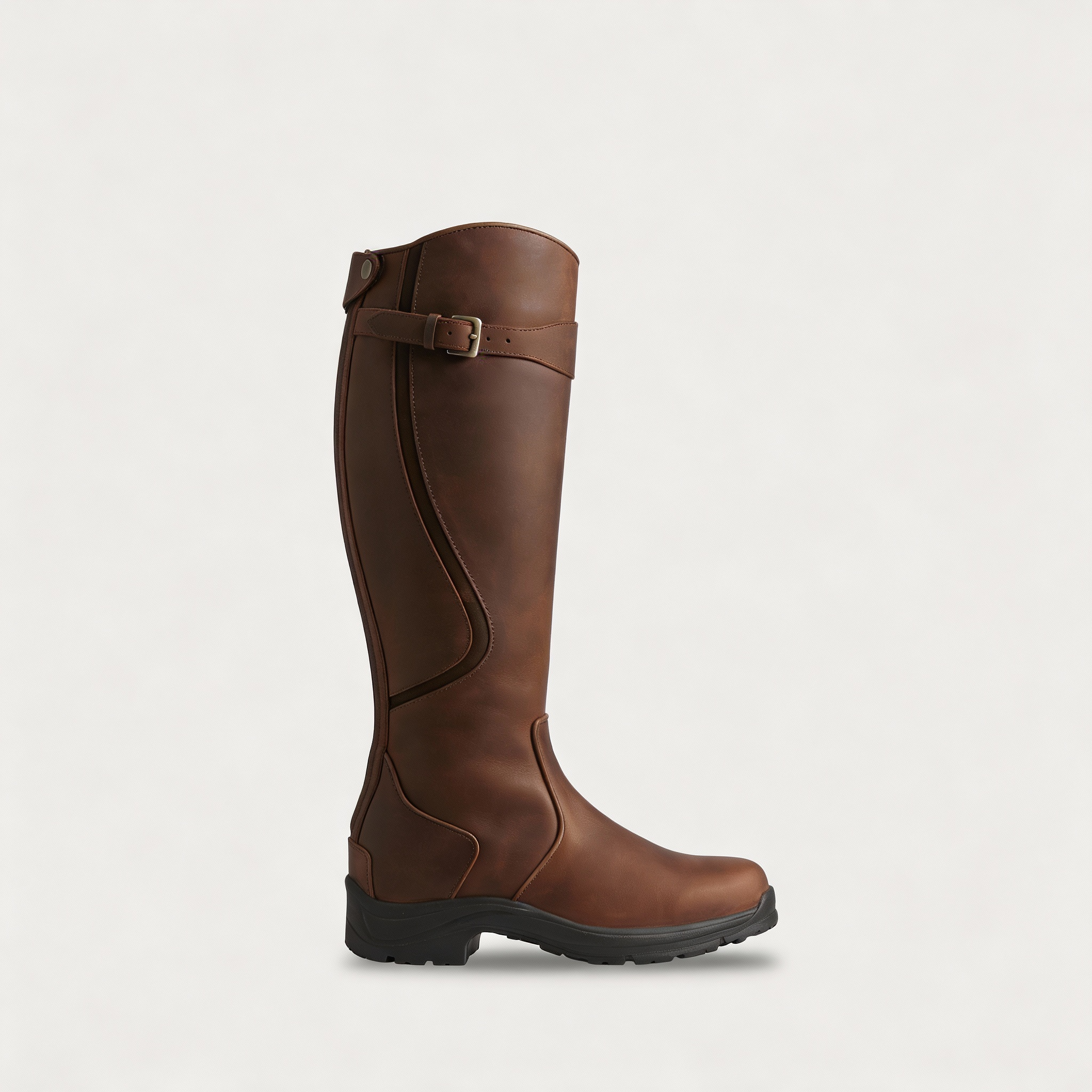 Women’s Knee-High Boots – Buckle Strap Design