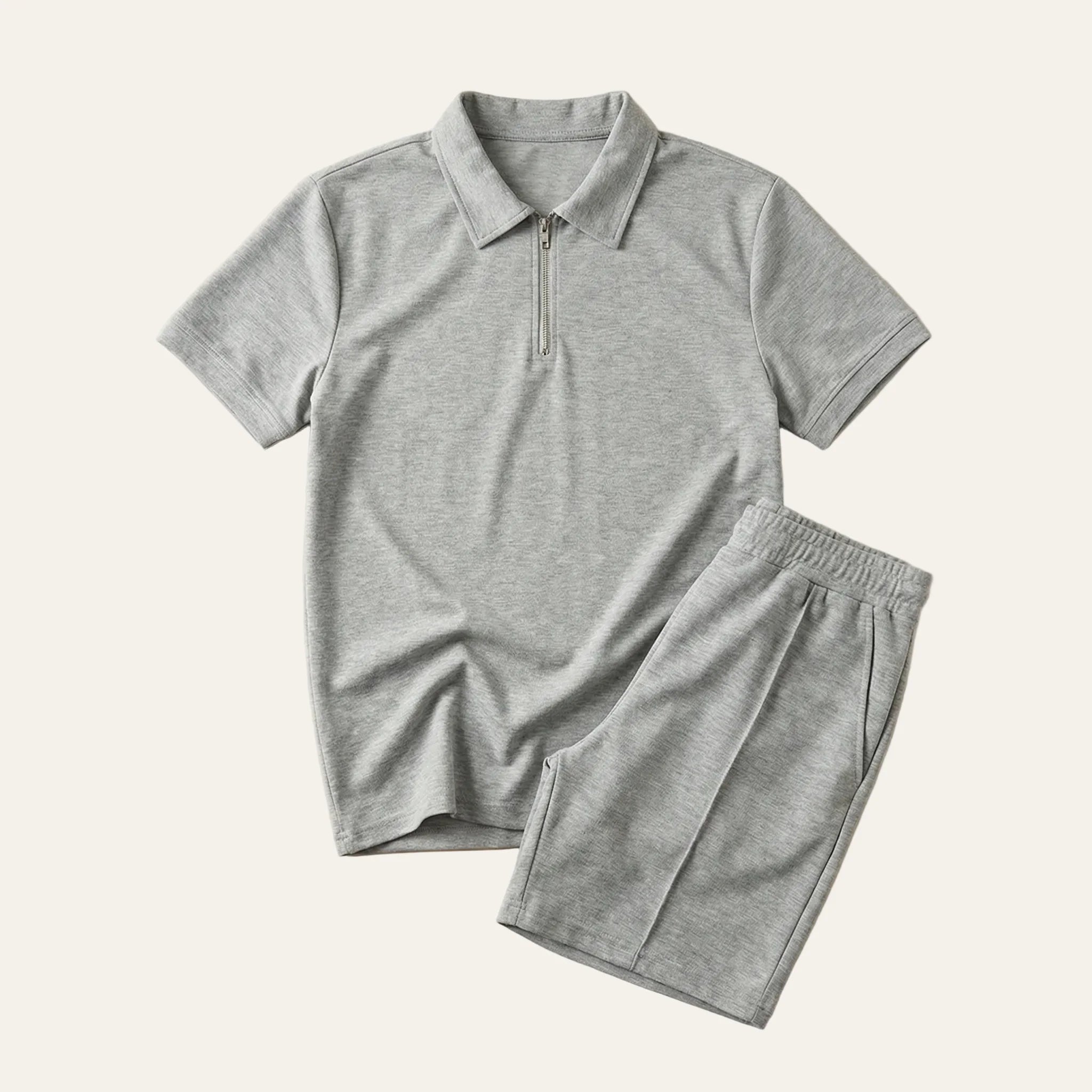Men’s Polo Shirt and Shorts Set – Short Sleeves, Matching Design