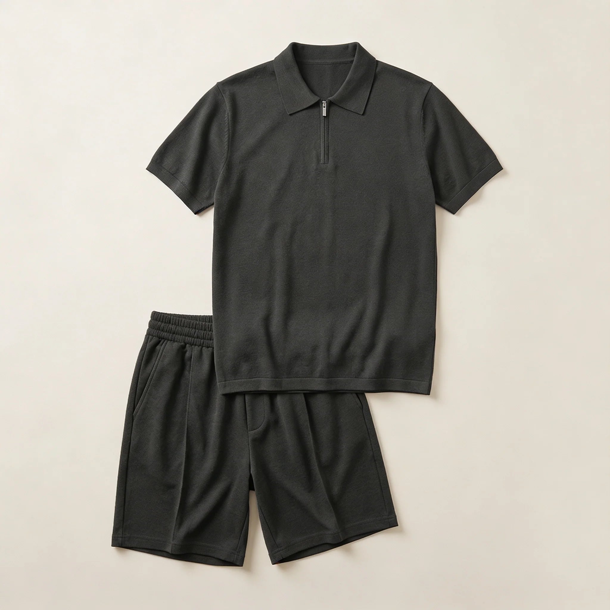 Men’s Polo Shirt and Shorts Set – Short Sleeves, Matching Design