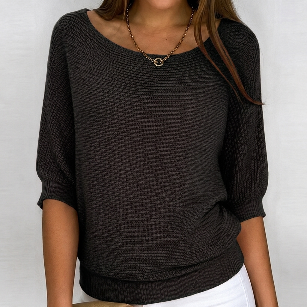 Remi | Women's Cotton-Blend Knit 3/4 Sleeve Sweater